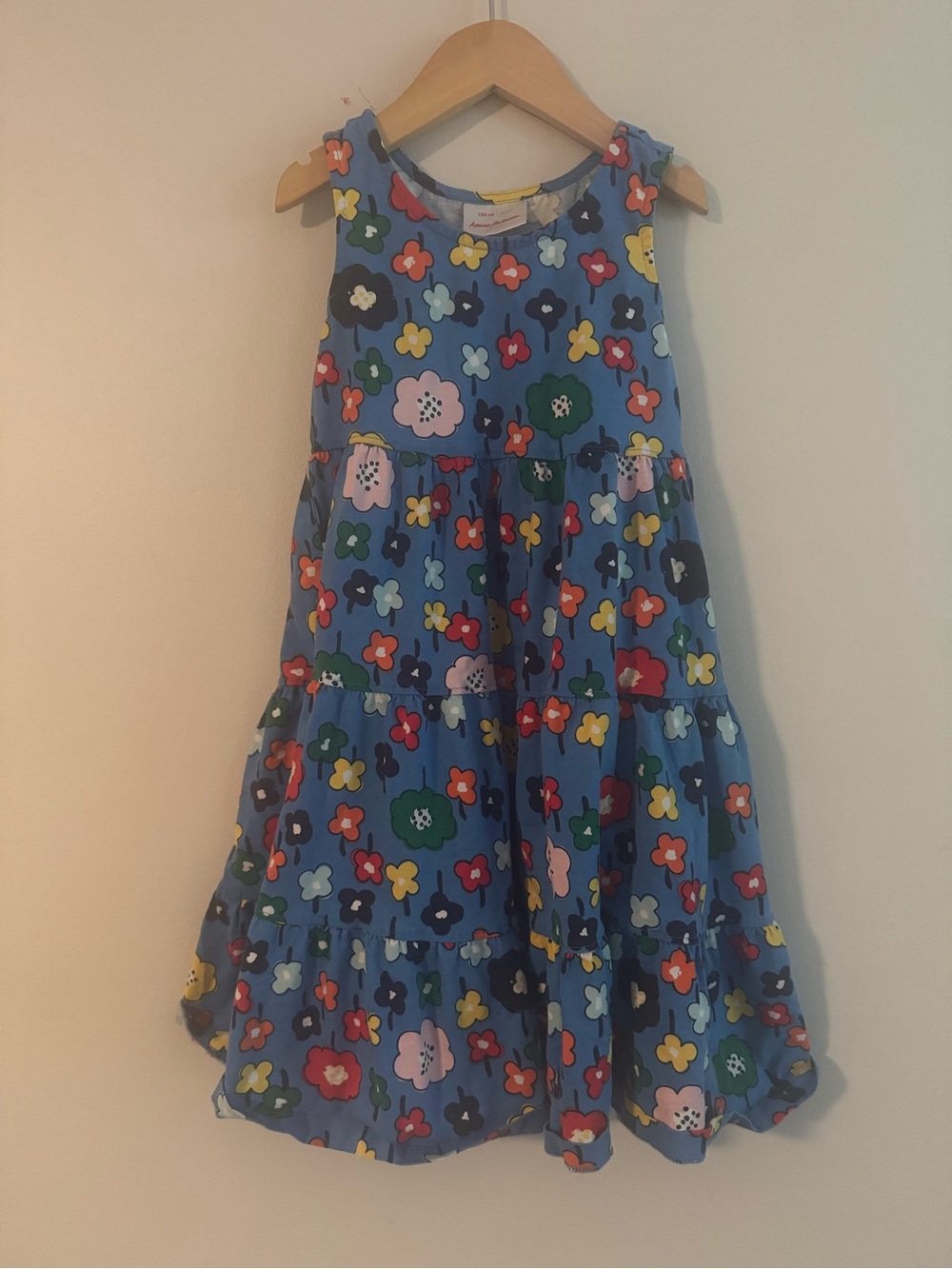 Hanna Andersson Bright Blue Floral Tiered Sundress